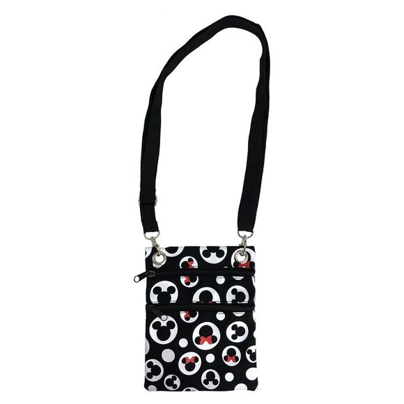 Disney Mickey & Minnie Mouse Passport Bag All-Over Print Travel Crossbody Purse - Picture 8 of 10